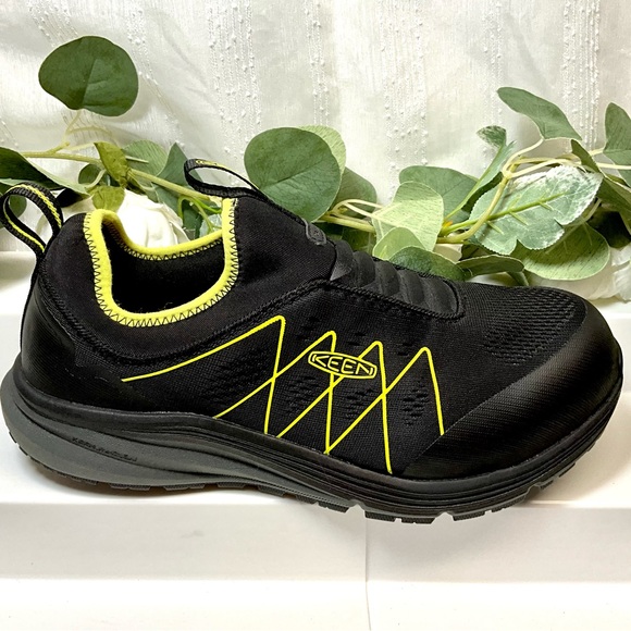 Keen Black and Yellow Athletic Slip-Ons
